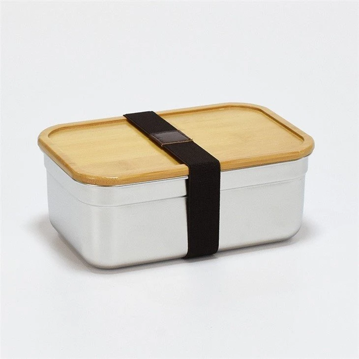 Stainless Steel Food preservation box with bamboo lid